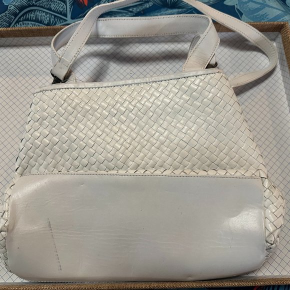 Talbots White Basketweave hand bag - Picture 3 of 5